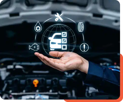 General auto repair service at Schindler's Garage, symbolizing a technician working on a vehicle with various diagnostic tools and equipment in the workshop.